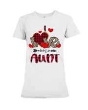 I Love Being An Aunt - Red Plaid Heart Premium Fit Ladies Tee tile