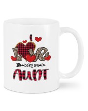 I Love Being An Aunt - Red Plaid Heart Mugs tile