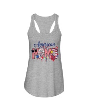 Patriotic Doodle 4th Of July American Mema Ladies Flowy Tank tile