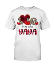 Love being called Yaya - Red Plaid Heart Premium Fit Mens Tee tile