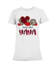 Love being called Yaya - Red Plaid Heart Premium Fit Ladies Tee tile