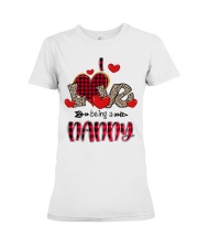 I Love Being A Nanny - Red Plaid Heart Premium Fit Ladies Tee tile