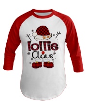 Lollie Claus-Red Plaid Baseball Tee front