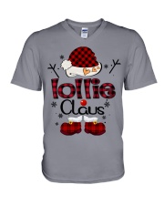 Lollie Claus-Red Plaid V-Neck T-Shirt tile