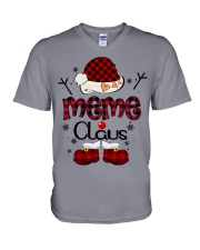 Meme Claus-Red Plaid V-Neck T-Shirt tile