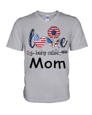Love Being Called Mom Flag V-Neck T-Shirt tile