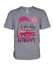 I Love Being Nanny - Happy V-Neck T-Shirt tile