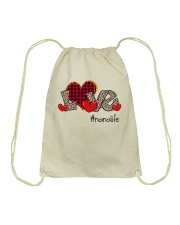 Love Nana Life - Red Plaid Heart Drawstring Bag tile