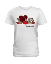 Love Nana Life - Red Plaid Heart Ladies T-Shirt tile