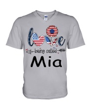 Love Being Called Mia Flag V-Neck T-Shirt tile