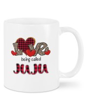 Love being called Juju - Red Plaid Heart Mugs tile