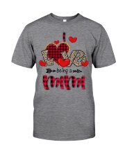 I Love Being A Mimi - Red Plaid Heart Classic T-Shirt front