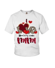 I Love Being A Mimi - Red Plaid Heart Youth T-Shirt tile