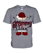 Grammy Claus-Red Plaid V-Neck T-Shirt tile