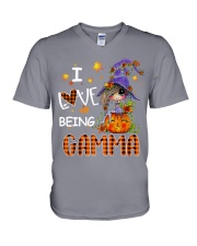 I Love Being Gamma-Pumpkin Art V-Neck T-Shirt tile
