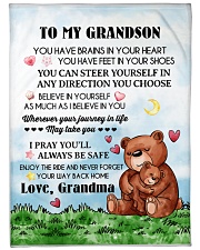 To My Grandson Fleece Blanket tile
