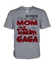Blessed To Be Called Mom And GAGA V-Neck T-Shirt tile