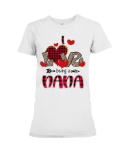 I Love Being A Nana - Red Plaid Heart Premium Fit Ladies Tee tile