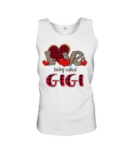 Love being called Gigi - Red Plaid Heart Unisex Tank tile
