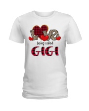 Love being called Gigi - Red Plaid Heart Ladies T-Shirt tile