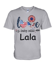 Love Being Called Lala Flag V-Neck T-Shirt tile