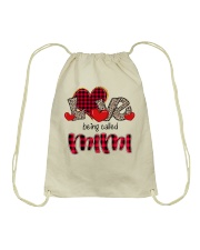 Love being called Mimi - Red Plaid Heart Drawstring Bag tile