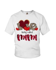 Love being called Mimi - Red Plaid Heart Youth T-Shirt tile