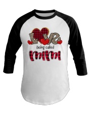 Love being called Mimi - Red Plaid Heart Baseball Tee tile