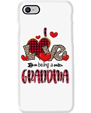 I Love Being A Grandma - Red Plaid Heart Phone Case tile