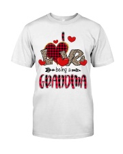 I Love Being A Grandma - Red Plaid Heart Premium Fit Mens Tee tile