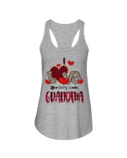 I Love Being A Grandma - Red Plaid Heart Ladies Flowy Tank tile