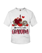 I Love Being A Grandma - Red Plaid Heart Youth T-Shirt tile