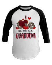 I Love Being A Grandma - Red Plaid Heart Baseball Tee tile