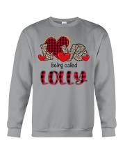 Love being called Lolly - Red Plaid Heart Crewneck Sweatshirt tile