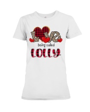 Love being called Lolly - Red Plaid Heart Premium Fit Ladies Tee tile