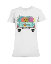I Love Being Grangran Truck Premium Fit Ladies Tee tile