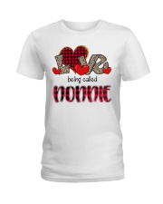 Love being called Nonnie - Red Plaid Heart Ladies T-Shirt tile