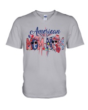 Patriotic Doodle 4th Of July American Mom-Mom V-Neck T-Shirt tile