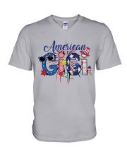 4th Of July Patriotic Doodle American Gigi V-Neck T-Shirt tile