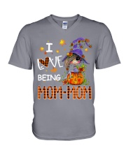 I love being Mom-Mom-Pumpkin Art V-Neck T-Shirt tile