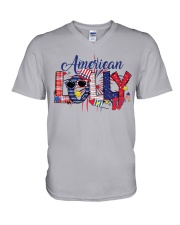 Patriotic Doodle 4th Of July American Lolly V-Neck T-Shirt tile