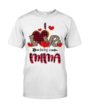 I Love Being A Mima - Red Plaid Heart Premium Fit Mens Tee tile