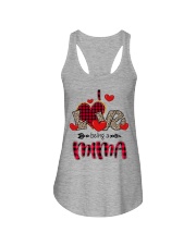 I Love Being A Mima - Red Plaid Heart Ladies Flowy Tank tile