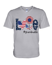 Love Grandma Life 4th Of July V-Neck T-Shirt tile