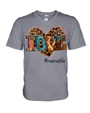 Love Meme - Leopard Heart V-Neck T-Shirt tile