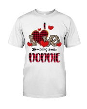 I Love Being A Nonnie - Red Plaid Heart Premium Fit Mens Tee tile