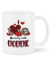 I Love Being A Nonnie - Red Plaid Heart Mugs tile