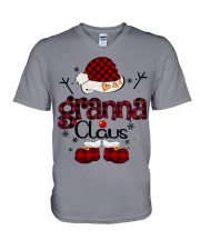 Granna Claus-Red Plaid V-Neck T-Shirt tile