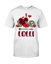I Love Being A Lolli - Red Plaid Heart Premium Fit Mens Tee tile