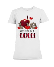 I Love Being A Lolli - Red Plaid Heart Premium Fit Ladies Tee tile